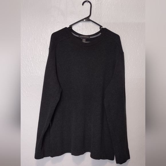 Charcoal Gray Men's Banana Republic Pullover Crew Neck Sweater Sz. L - Picture 1 of 7